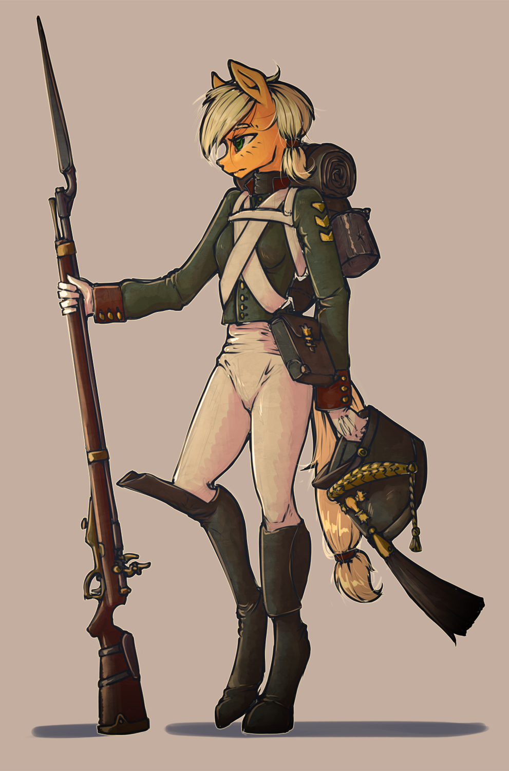 Opelzhuk - My, Applejack, Drawing, Madhotaru, Anthro, My little pony