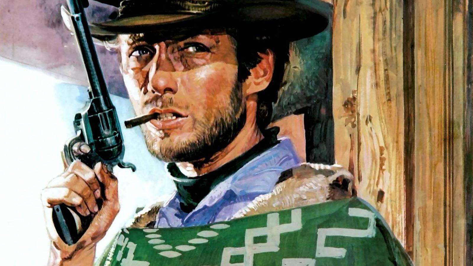 Hand-drawn Eastwood in the ribbon. - Clint Eastwood, Drawing, Western film, Good bad evil, For a handful of dollars, Longpost