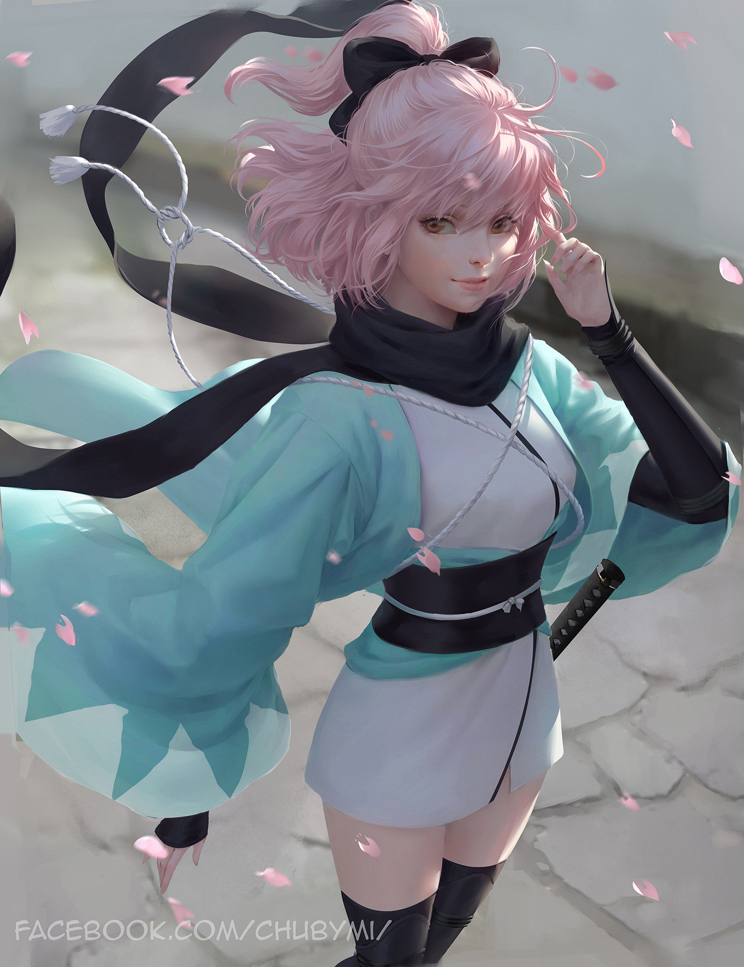 Sakura saber - Anime art, Anime, Fate, Okita souji, Chuby Mi