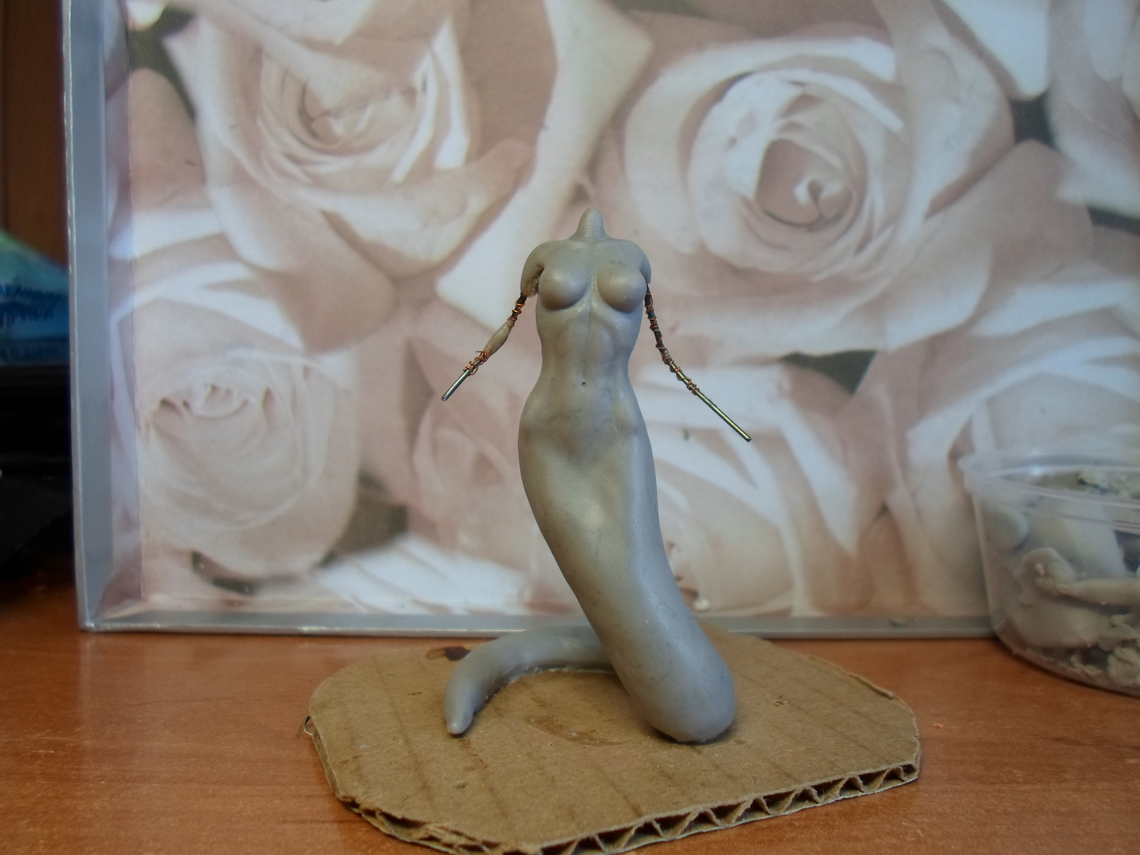 Naga, a little bit of the process of the new figurine - My, Naked, , Process of creation, Лепка, Miniature, With your own hands, Fantasy, Polymer clay, Longpost, Creation