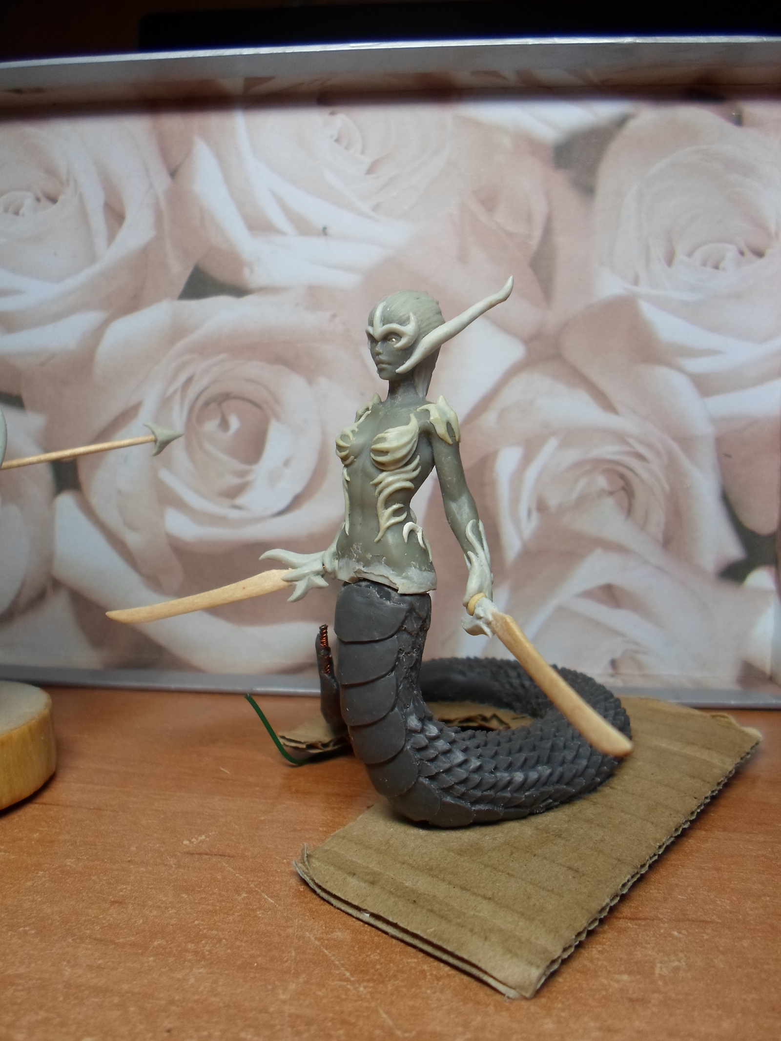 Naga, a little bit of the process of the new figurine - My, Naked, , Process of creation, Лепка, Miniature, With your own hands, Fantasy, Polymer clay, Longpost, Creation