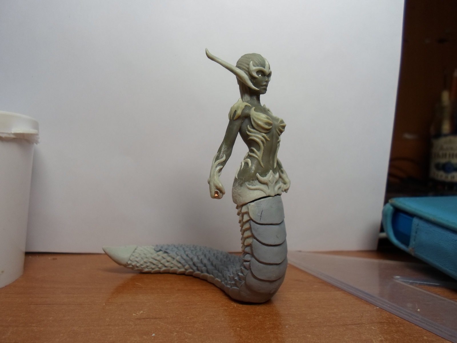 Naga, a little bit of the process of the new figurine - My, Naked, , Process of creation, Лепка, Miniature, With your own hands, Fantasy, Polymer clay, Longpost, Creation