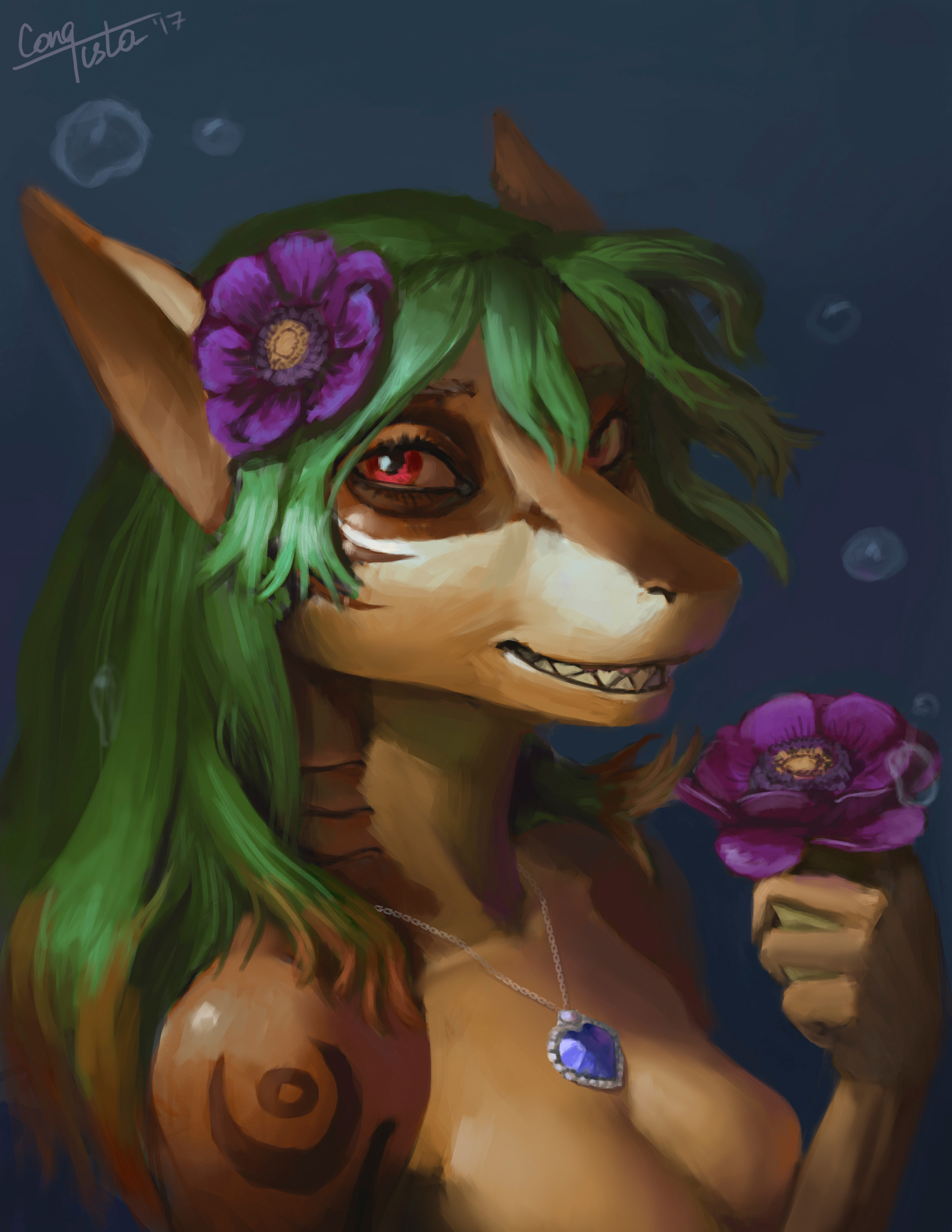 Portrait of Sadaria - My, Furry, Art, Anthro, Conqista