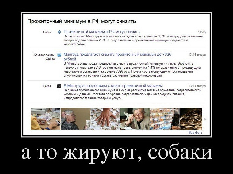 And then they live, dogs ... - Minimum, Living wage, Pension, Money, news, Russia