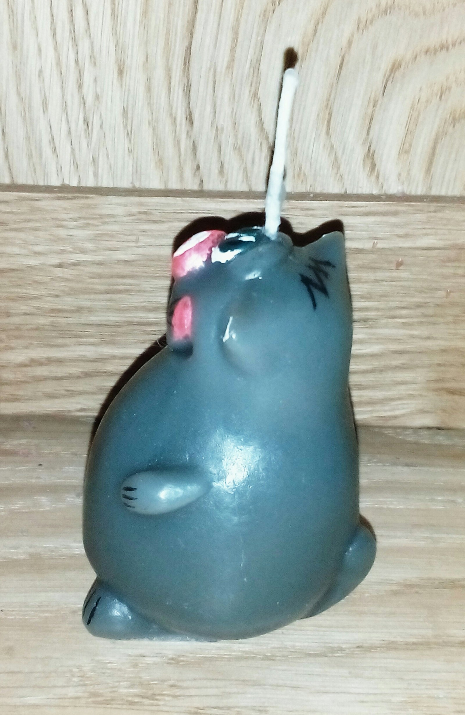 Candle cat. Burns for more than an hour and a half. - My, Candle, , , Longpost