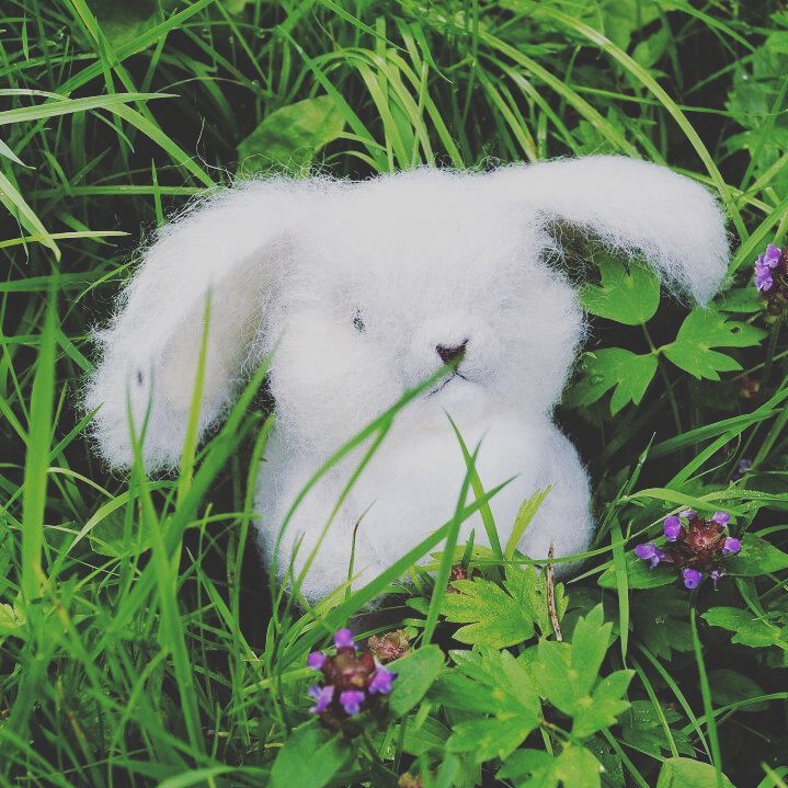 Wool bunny. Made in the technique of dry felting. - My, Hare, Rabbit, Dry felting, Author's toy, Soft toy, Wool, Handmade, Wallow, Longpost