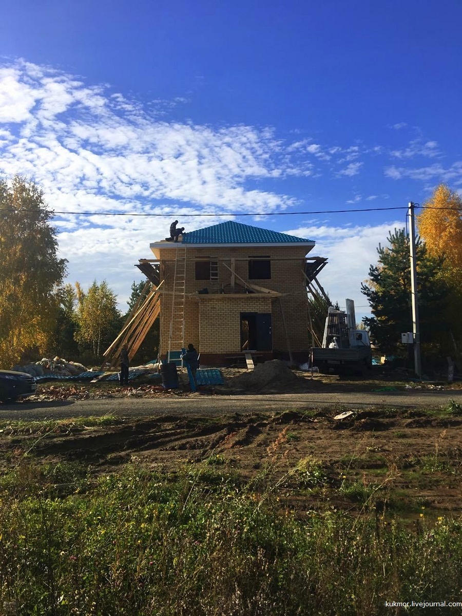 Roof color mystery revealed! We build our house in Kazan in 90 days. 73-75 days. Windows installed, hooray!!! - My, Home construction, My house, Window, Roof, House, My, The photo, Metal, Longpost