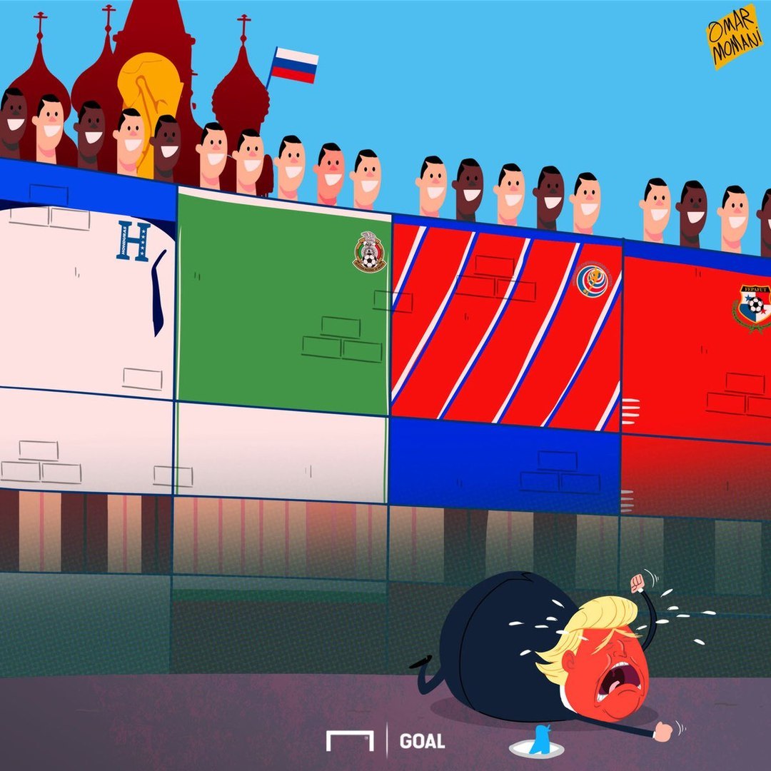 Funny caricature on the occasion of not getting the USA to the World Cup in Russia. - Football, Caricature, Humor