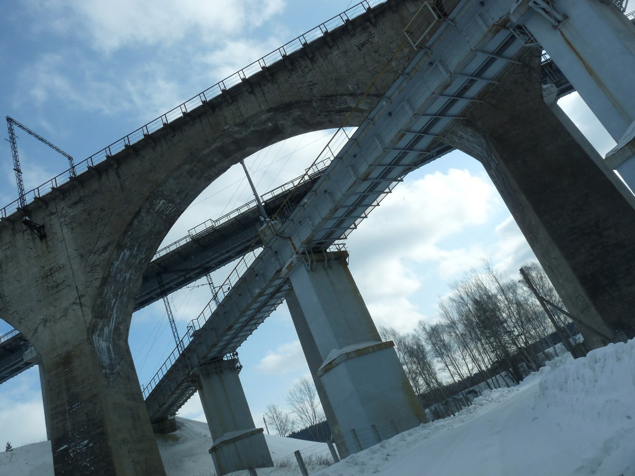 Железнодорожные виадуки. (Горьковская ЖД. Перегон с 1433-го километра до 1370-го. Курс на Москву.) - Моё, Железная Дорога, Виадук, Красота, Длиннопост