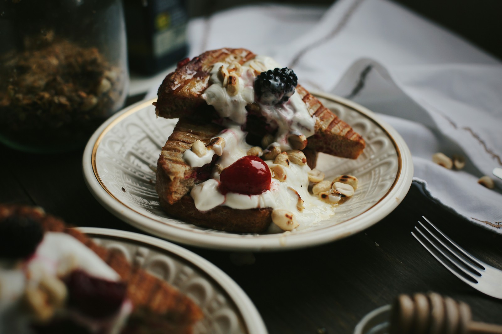 Berry toast - My, Food, Breakfast, Dessert, Preparation, Berries, Yogurt, Kitchen, Foodphoto, Longpost