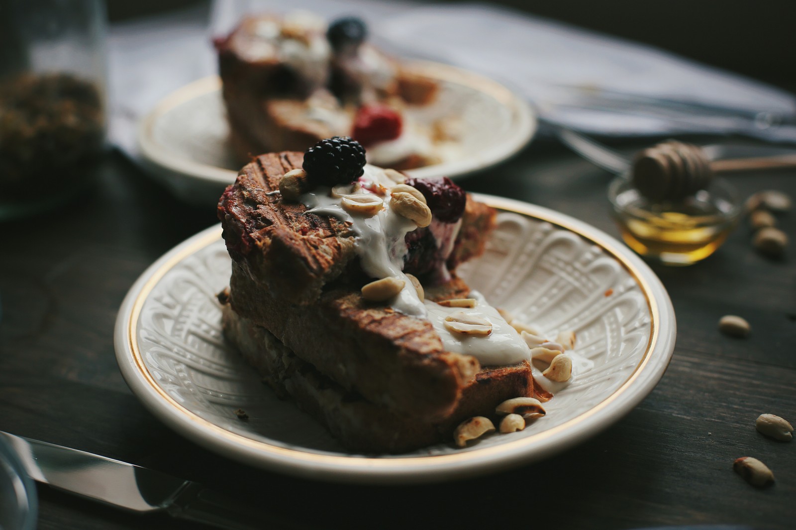 Berry toast - My, Food, Breakfast, Dessert, Preparation, Berries, Yogurt, Kitchen, Foodphoto, Longpost