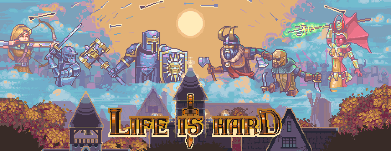 The final version of the logo for Life is Hard - My, Steam, Gamedev, Инди, Games, Unity, Game development, Pixel, Logo