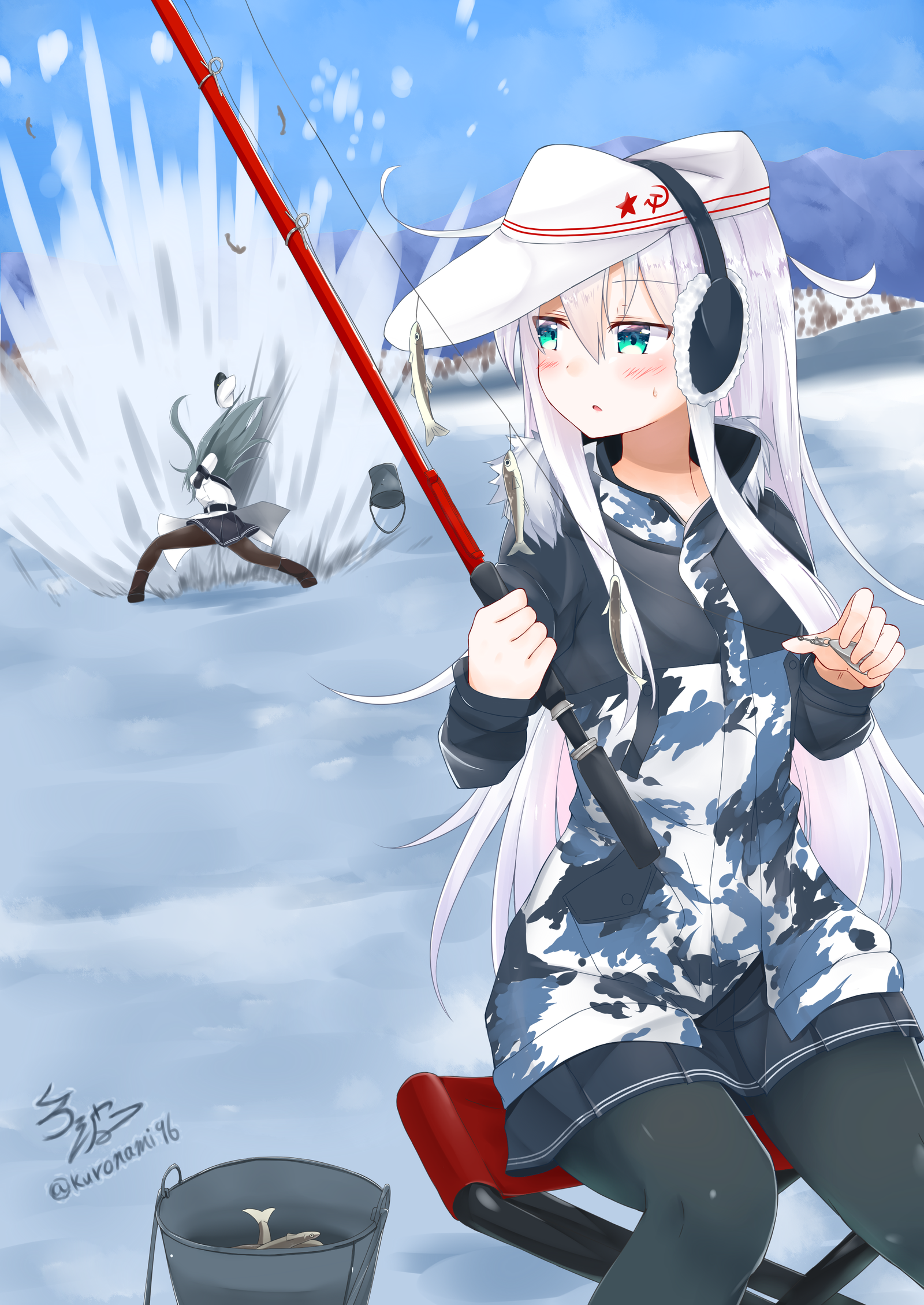 Gangut and Faithful - Kantai collection, Gangut, Verniy, Hibiki, Anime, Anime art, Saury event, Longpost