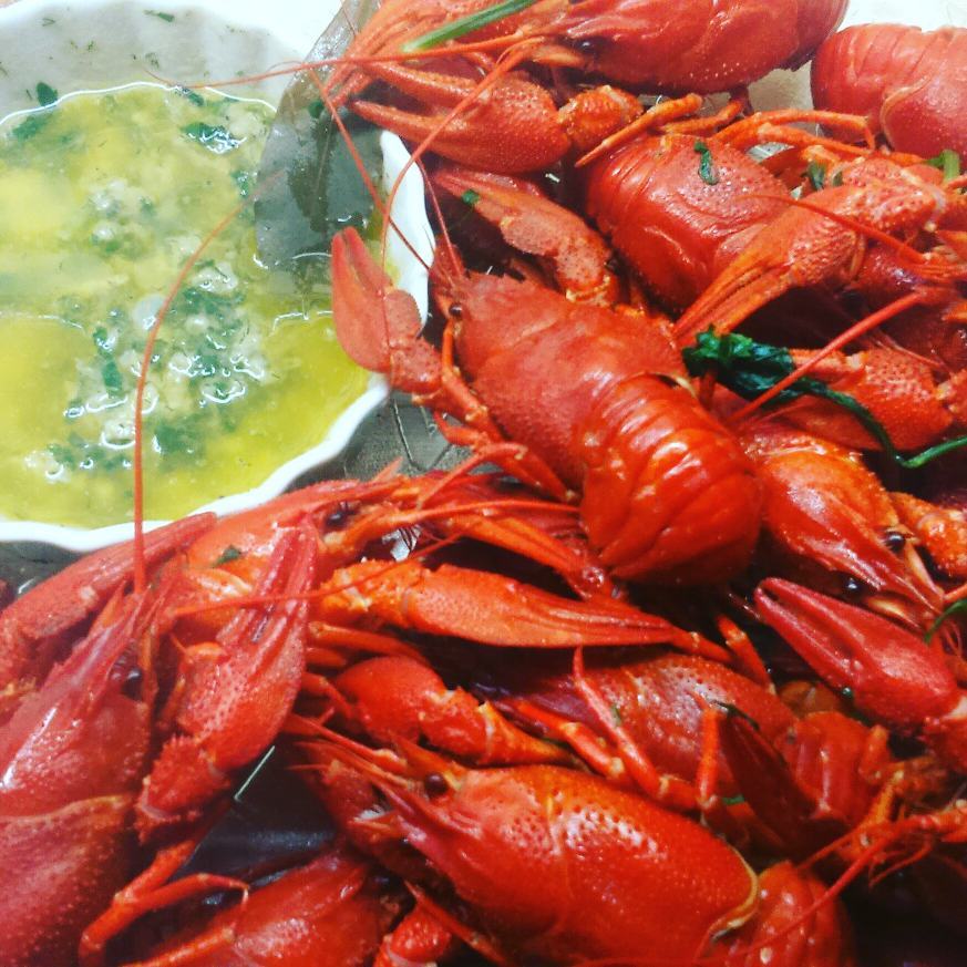 Crawfish with garlic oil foam - My, Crayfish, Beer, Beer snack, Sauce, Yummy, Yummy, Longpost