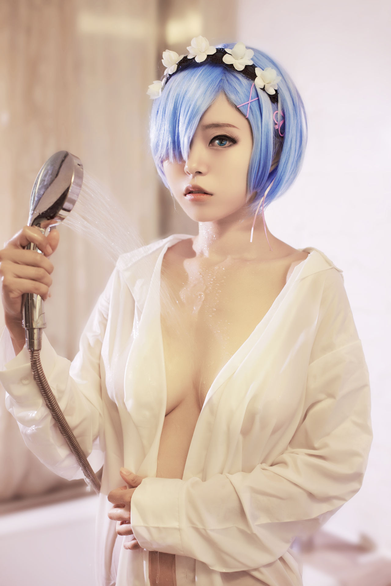 Rem cosplay by CherryGirl - NSFW, Cosplay, Re: Zero Kara, Rem, Boobs, GIF, Longpost, Rem (Re: Zero Kara)