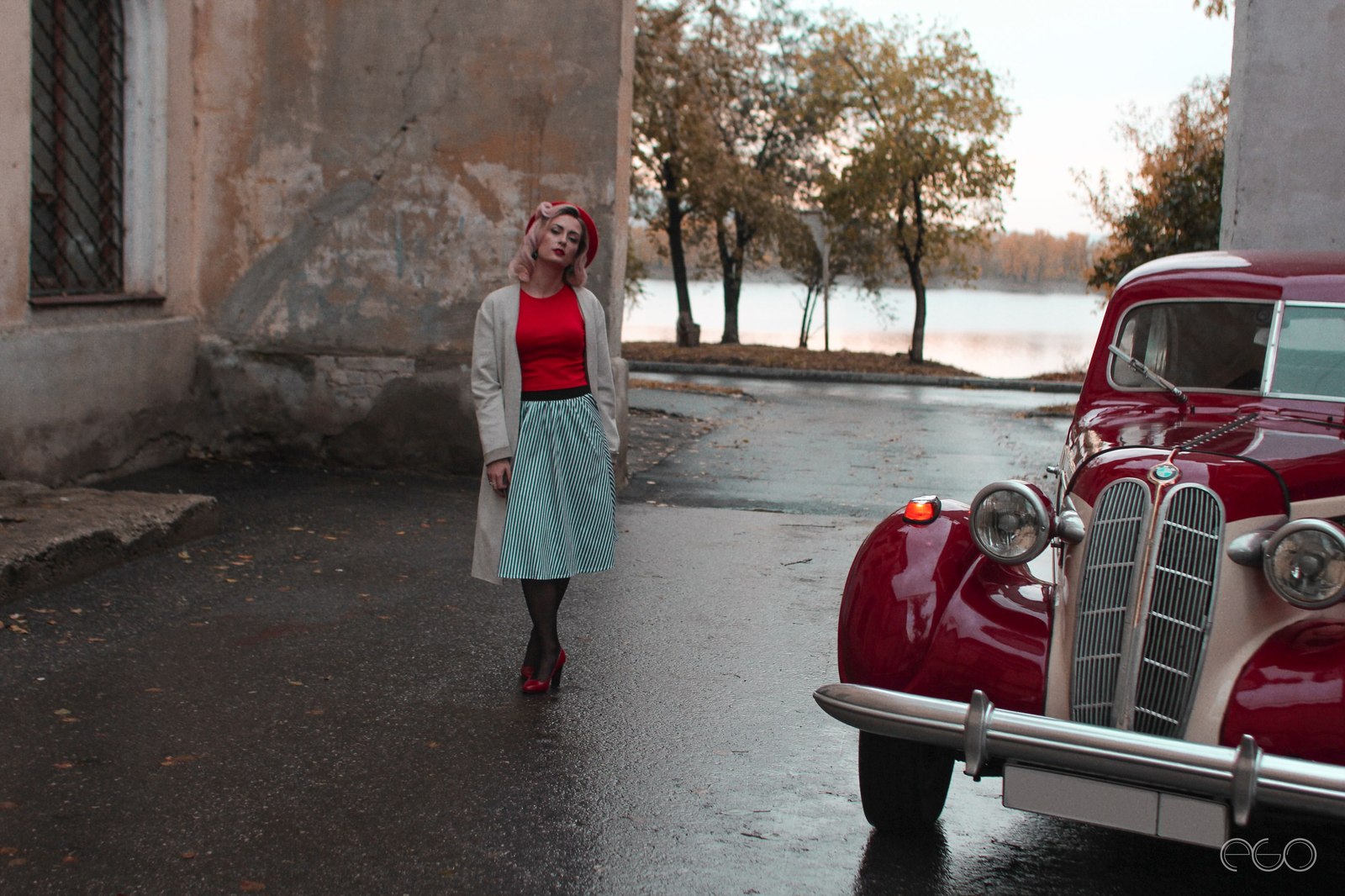 retro autumn - My, Retro, Retro car, Bmw, Beautiful girl, PHOTOSESSION, Autumn, Longpost