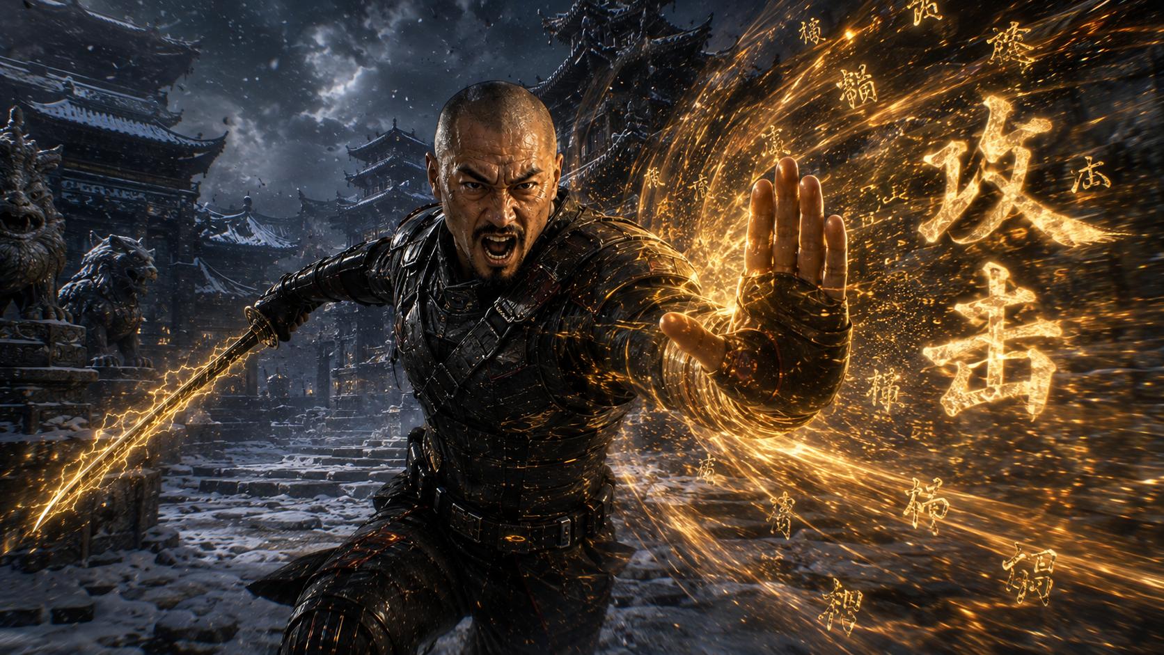 В пылу битвы - Моё, Контент нейросетей, Арты нейросетей, Shadow Warrior