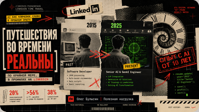 Путешествия во времени реальны. По крайней мере, в профилях на LinkedIn