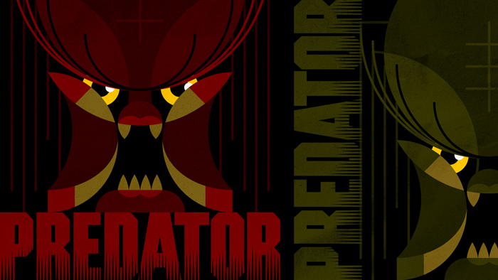 Predator 1987 Character Design: Geometric Cartoon Art By ARTRASIM