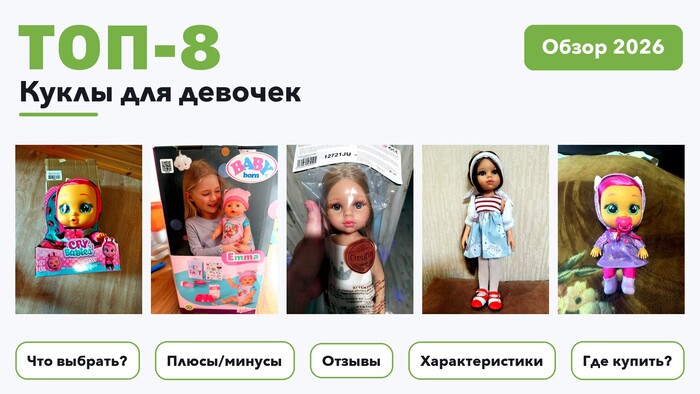 Популярные куклы для девочек 2026: разобрали более 360 товаров с высоким рейтингом и выбрали лучшие