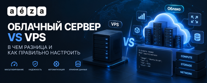 Облачный сервер: чем отличается от VPS и когда выбирают облако