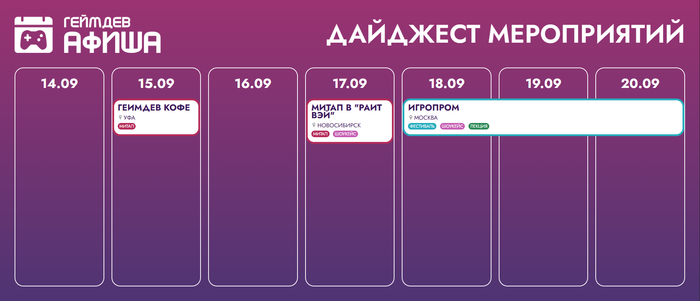 Геймдев мероприятия этой недели