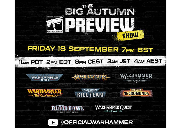 Новая презентация игр 2026 The Big Autumn Warhammer Preview 2026 на котороц покажут все новинки