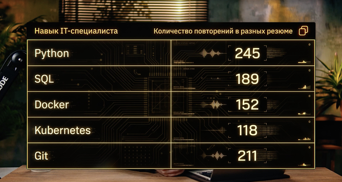 Пример таблицы с анализом навыков