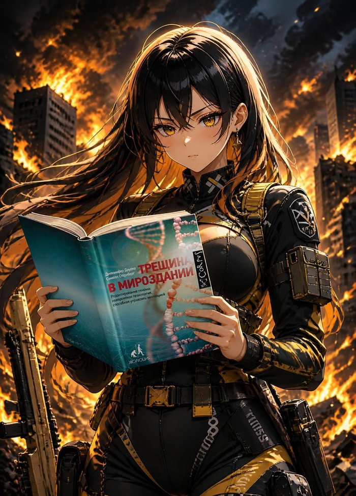 Вера из моей мини-повести "Синтезома" советует почитать увлекательную книгу "Трещина в мироздании" Дженнифер Даудны — одной из ведущих современных генетиков, под руководством которой была разработана технология редактирования генома CRISPR
