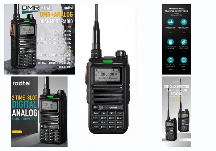 Радиостанция Radtel RT-4D, 1024 каналов, аналоговый и цифровой режим, DMR, GPS, влагозащищенная