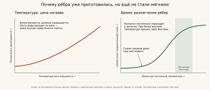 Проще говоря, рёбра я посолил, поперчил и отправил в Су-вид. Всего на четыре часа при температуре 65,5 °C.