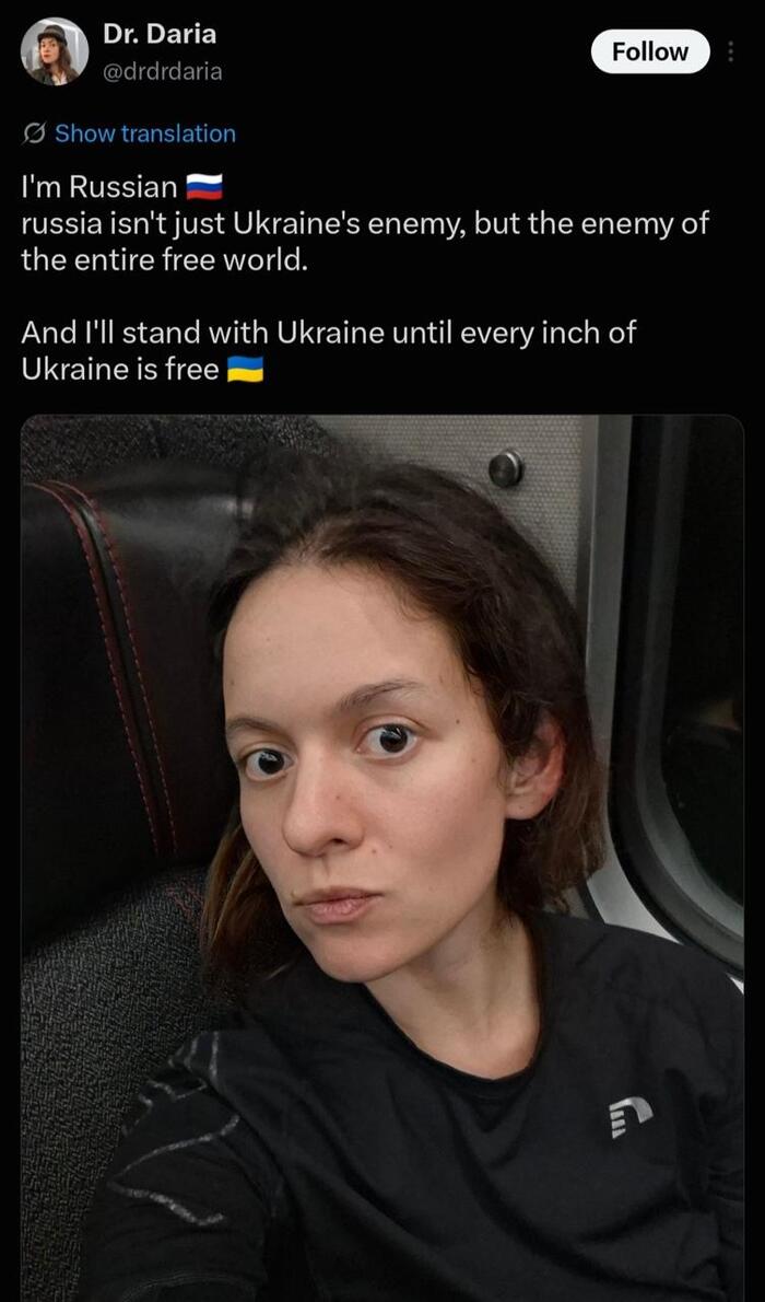 Я русская. Россия не только враг Украины но и всего свободного мира. И я за Украину!