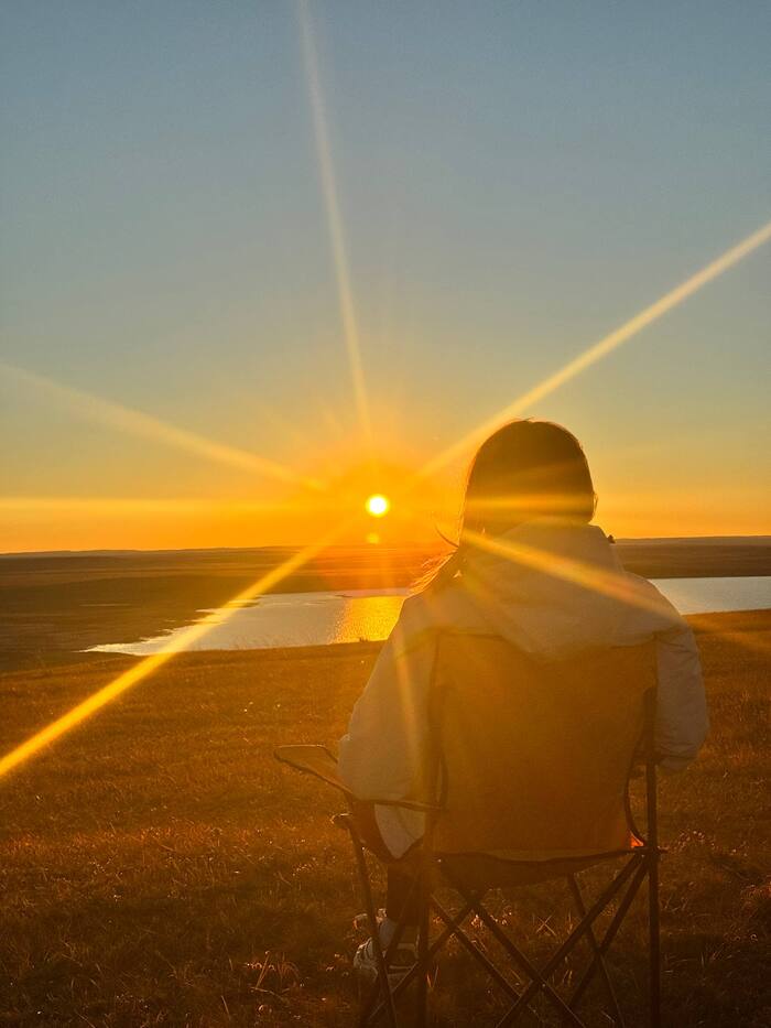 Закат в степи
