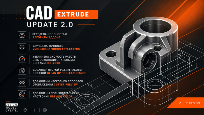 CAD Extrude - Blender 5 add-on ���������� 2.0