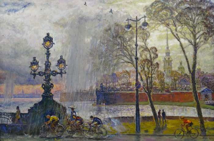 В Петербурге дождь. 2014. Холст, масло